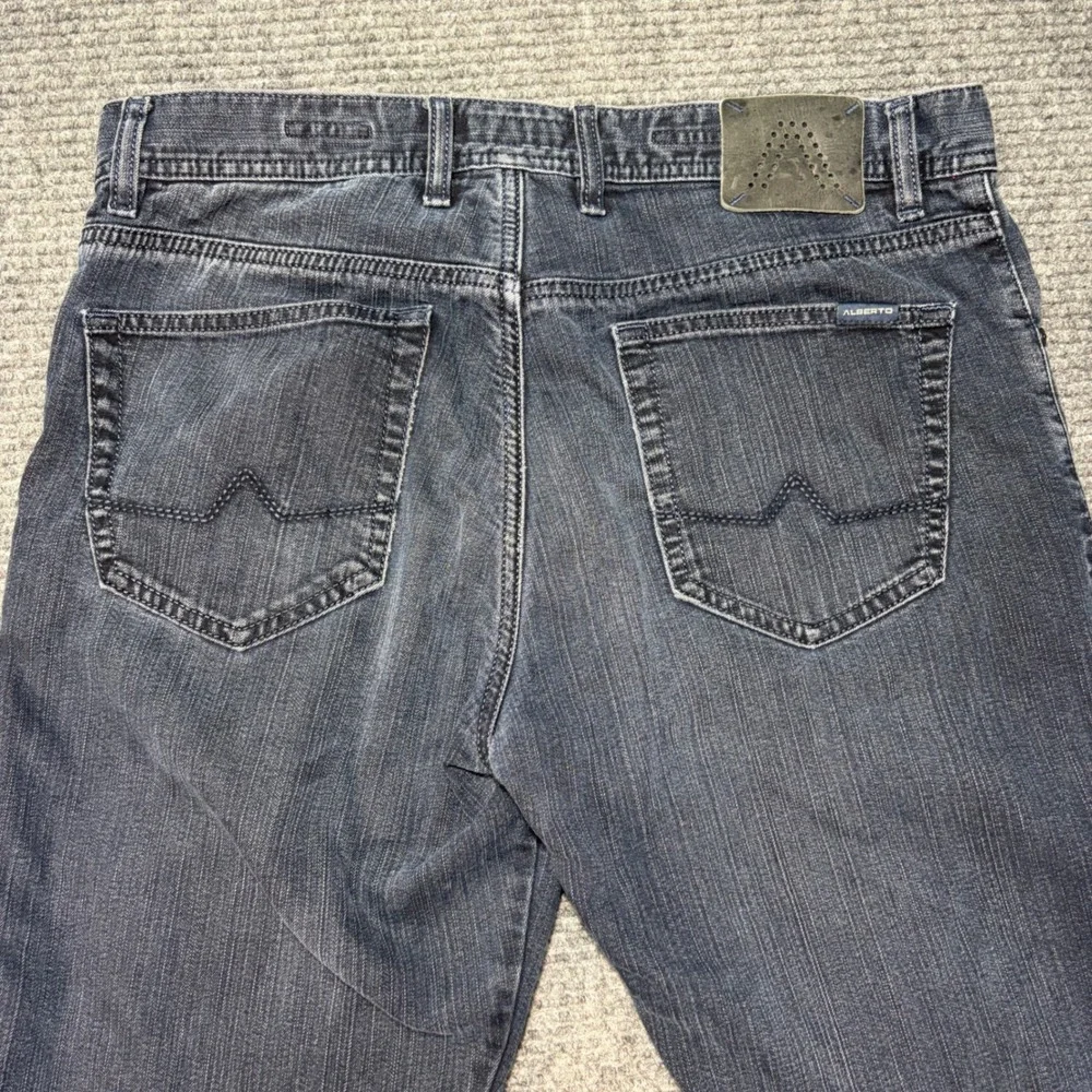 Alberto Modern Fit T400 Denim Jeans Mens 34x34 Dark Wash Straight Leg Blue 8237